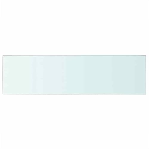 Image of Tempered Glass Floating Shelf 35.4 x 9.8 x 0.3 in, Clear Rectangular Wall Shelves for Living Room, Bathroom, Kitchen Display, Modern Minimalist Design Holds 33 lbs