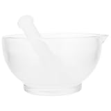 DOITOOL 玻璃製のすり鉢と杵 透明デザインで薬用 香辛料の粉砕に 軽量で持ち運び便利 繰り返し洗えて多用途使用可能