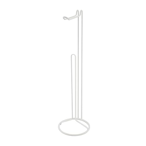 MSV, Porte-Rouleau Papier WC sur Pied, Modèle Amy en Acier, Porte Papier Toilette sur Pied, pour Stocker 3 Rouleaux,dérouleur de Papier hygiénique,15x15x54cm, Blanc...