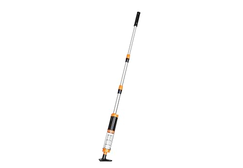 PoolyPoly Aspirador de Piscina a Bateria, 3 en 1 Limpiafondos para Piscina Inalámbrica con Mango Telescópico, Aspiradora Manual para SPA, Piscina Pequeñas, 90 Minutos Limpieza, Naranja