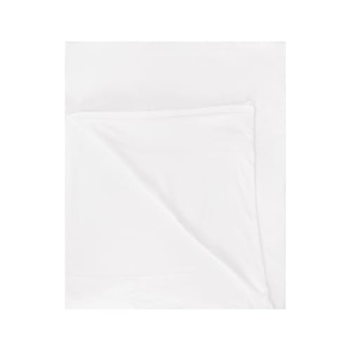 Venice Home 100% Cotton Flat Top Sheet Only - T-Shirt Fabric Jersey Knit - Extra Soft - Wrinkle Free - Machine Washable - Easy Fit - Breathable - Comfy (White, Full)