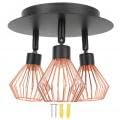 Topyond Kitchen Lights Ceiling Light Fixture G9 Bulb Sockets 3-Light Mount with Matte Black Multi-Directional Rotating Lights for
