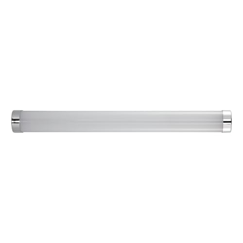 EGLO LED Spiegelleuchte Tragacete 1, Wandlampe Bad, Spiegellampe aus Kunststoff, Metall Badezimmer Lampe in Silber, Weiß, Chrom, Feuchtraumleuchte neutralweiß, IP 44, L 45 cm