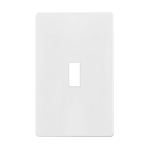 Image of ENERLITES Screwless Toggle Switch Wall Plate, Child Safe Light Switch Cover, Standard Size 1-Gang 4.68 inch x 2.93 inch, Unbreakable Polycarbonate Thermoplastic, UL Listed, SI8811-W, Glossy, White