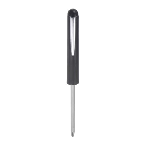 sourcing map Non-Magnetic Pocket Screwdriver 4mm Phillips 3mm Slotted Mini Portable Screw Driver with Clip for Mechanical, Electrician, Technician, Black