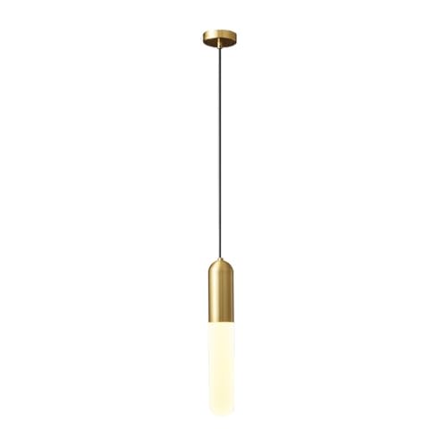 Lampe à suspension moderne en laiton nordique cylindrique réglable