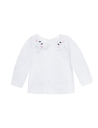 Image of Toddler Kids Girls Cute Shirt, Cat Bunny Embroidered Long Sleeve T-Shirt