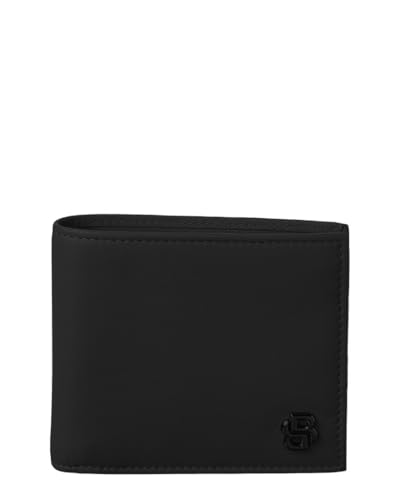 BOSS Carteira masculina com logotipo de ícone ousado, groselha preta, Groselha preta, Carteira com logotipo de ícone em negrito