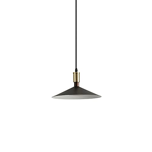 Suspension E27 vintage noire avec abat-jour en métal et hauteur réglable QYYZTQY