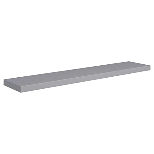 KTHLBRH Estantería flotante para baño, estantería flotante, color gris, 120 x 23,5 x 3,8 cm, tablero DM para baño, balcón, dormitorio, cocina