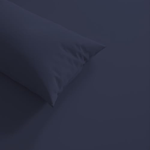 Image of Trance Home Linen 300 TC Bamboo Fitted Bedsheet | Soft, Breathable & Eco-Friendly Bedsheet with 2 Pillow Cover - (78 x 48 inch, Mediterranean Blue)