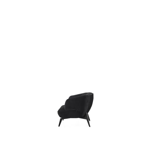 Sillón acolchonado moderno terciopelo negro miniatura 2