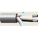 Jameco Valuepro 5574-100 PVC Wire, 18 AWG, 2 Conductor, Foil Shielded, 300 Volt, UL CM Cable, Gray