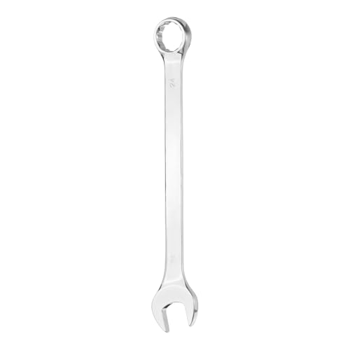 Image of sourcing map Combination Wrench 24mm Metric 12-Point Box and Open End 45# Carbon Steel Double Ended Spanner Tool for Automotive Pipe Furniture Machinery DIY Repair, Silver White