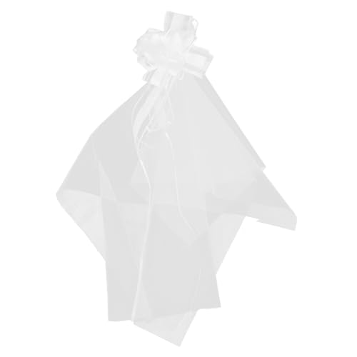 Moños de gasa blancos POPETPOP, pack de 12 lazos clásicos para pasillos de bodas y banquetes 2
