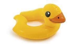 ADJD Swimming Tube for Kids Inflatable Duck Shaped Swimming Pool Tub Swim Ring Water Play Center Toy Swim Safety Ring Inflatable Baby Float Floating Raft Tube for Kids (Multiolour) 3
