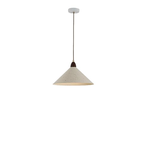 Luminaire minimaliste nordique en métal suspendu au fini blanc crème mat
