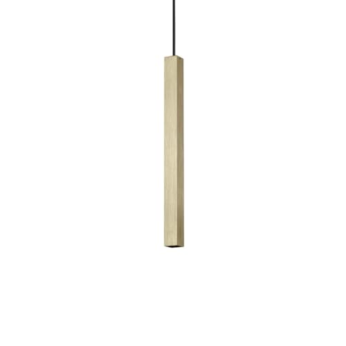 Plafonnier LED carré Ideal Lux de 40 cm en laiton satiné haut de gamme