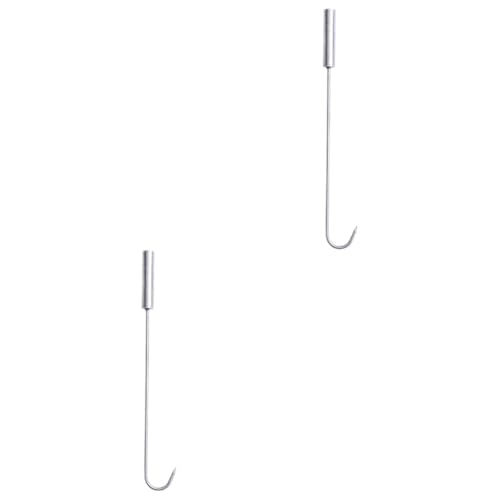 BESPORTBLE 2pcs Bacon Hangers Stainless Steel Meat Hooks Barbecue Steak Hook for Outdoor BBQ Camping Hiking