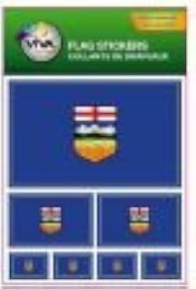 ALBERTA PROVINCIAL FLAG COLLECTION OF 7 DIFFERENT SIZE DECAL STICKERS ... CANADIAN PROVINCE .. NEW IN PACKAGE