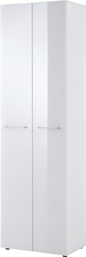 Preisvergleich Produktbild Germania Garderobenschrank GW-SCALEA, Spanplatte, Einscheiben-Sicherheitsglas, Weiß, 40 x 59 x 197 cm