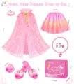 Jeowoqao Princess Dress Up, Dress Up Clothes for Girls Princess's Toys Set with Princesses Capes Shoes Dress Jewelry, Birthday Christmas Gifts for Toddles Girls 3 4 5 6 Years - Image 6