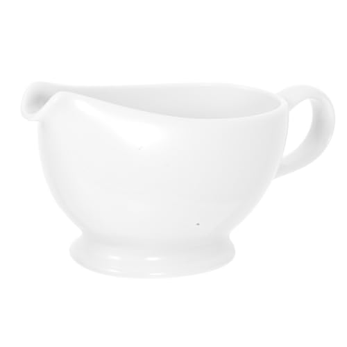 Garneck Charming Sauce Hopper Milk Jar Lid Stylish Gravy Boat for Home and Restaurant Easy to Hold and Serve