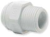 John Guest PP010822W Male Connector, 1/4OD x 1/4 Nptf, White