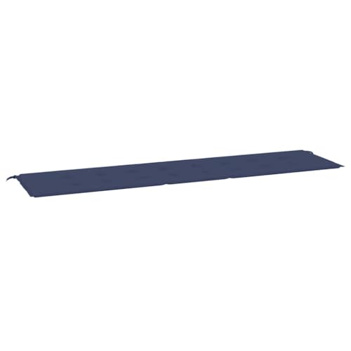 Coussin de banc de jardin bleu marine 200x50x4 cm tissu Oxford avec cordes - 3