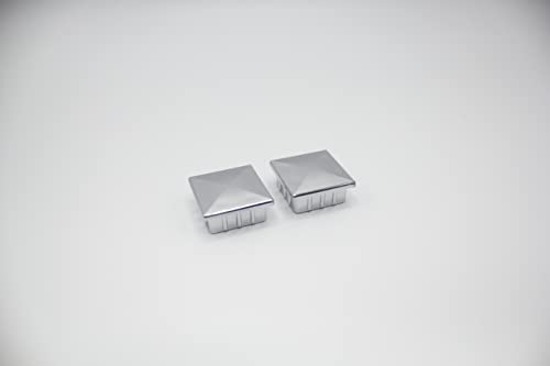 4 Rohrstopfen für quadratische Rohre, verchromt - Endkappen aus ABS Kunststoff für Vierkantrohre (25 x 25 mm) Cover