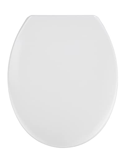 WENKO toilet seat Vigone white - antibacterial toilet seat, rustproof stainless steel attachment, duroplast, 37.5 x 45 cm, white