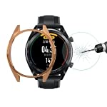 for Huawei Watch GT Classic/GT Active/GT Sport 46mm ENKAY Hat-Prince 2 in 1 Full Coverage Electroplate TPU Case + 0.2mm 9H 2.15D Curved Edge Tempered Glass Film(Rose Gold)