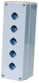 22mm Polycarbonate Enclosure, Light Gray, 5 Hole