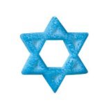 24pk Star Of David Cupcake Dessert Sugar Decoration Toppers with Sparkle Flakes & Decorating Stickers