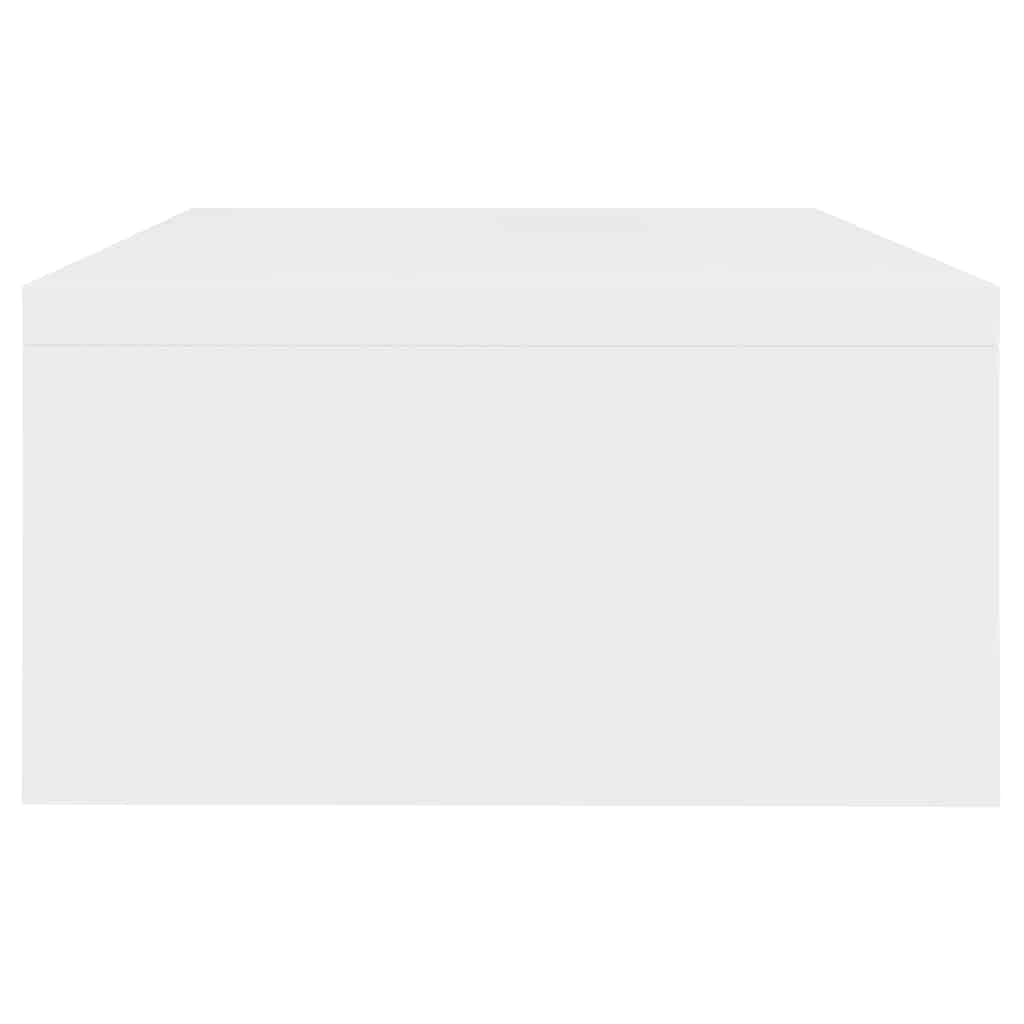 Supporto per monitor in legno bianco, 42 x 24 x 13 cm, con vano portaoggetti, mobile TV e mobile basso, alternativa per soggiorno, stabile supporto TV e credenza con spazio