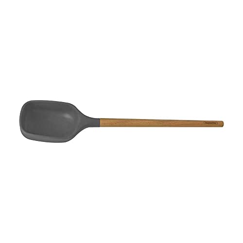 COLHER DE SERVIR LIVE EM SILICONE CINZA COM CABO DE MADEIRA TRAMONTINA