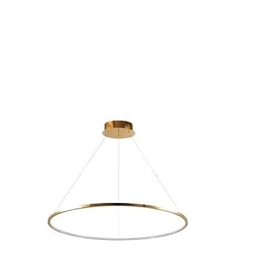 Lustre suspension Art Déco de prestige en acier inoxydable bicolore à éclairage LED