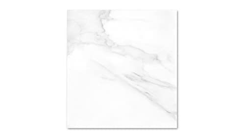ALLboards Crédence Fond de Hotte en Verre Trempé 60x65cm avec Motif Marbre Blanc, Crédence de Cuisine Tout Support, Décoration de Cuisine, Protection contre les Graisses et Projections d’Eau Cover