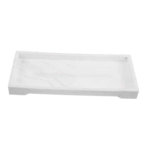 PartyKindom Silicone Bathroom Vanity Tray Organizer for Soap Sponge and Aromatherapy Essentials Stylish Marble Pattern Countertop Storage for Home and Hotel Use