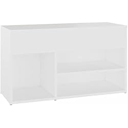 Estanteria Blanca Maison Du Monde vidaXL Banco Zapatero Estante de Zapatos Armario Organizador Celosía Pasillo Entrada Vestíbulo Almacenaje de Madera Contrachapada Blanco 80x30x45 cm