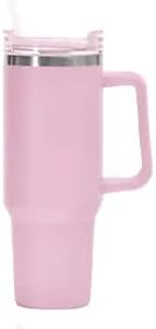 Miniatura 3 de Botella de vaso de acero inoxidable ruseble de 40 onzas con tapa y popote (NEGRO)