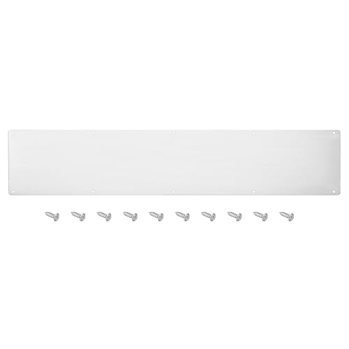 sourcing map Door Kick Plates, 6 x 30 Inches Aluminum Kick Plate Door Plate, 2 mm Thickness, for Exterior Front Door or Back Door, Silver