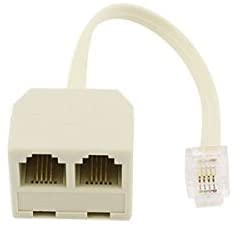 XYWHPGV Telephone RJ11 6P4C Male to 2 Ports 6P4C Female Socket Phone Line Splitter Adapter Converter(9fde5 a5cb9 6940a fc9cc eadb5 c680d