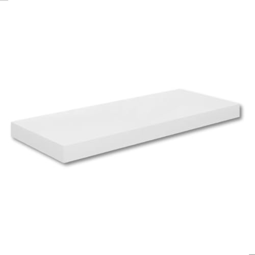 Prateleira de Parede Flutuante MDF Branca 40x20 cm Suporte Invisível Resistente Suporta até 8kg Ideal para Sala Escritório Cozinha Quarto