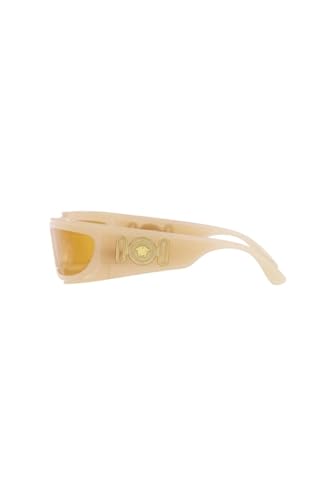 Image of Versace Man Sunglasses Opal Beige Frame, Dark Orange Lenses, 67MM
