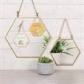 Stunning Gold Large Geometric Mirror, 26cm x 30cm (1 Pc.), Premium Glass, Unique Design, Eye-Catching Home Decor Accent - Image 2