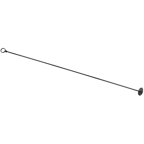 Naiture 36" Standard Stainless Steel Shower Rod Ceiling Support with 1'' Loop, Black Finish Cover