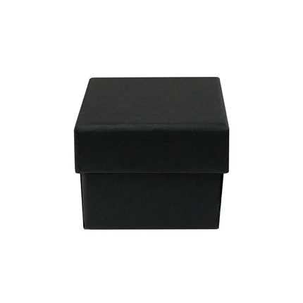 Emartbuy Black Rigid Jewellery Gift Box – Size 1 (9 × 9 × 5 cm) – Luxury Sturdy Cardboard Packaging for Rings, Earrings & Small Gifts – Pack of 24