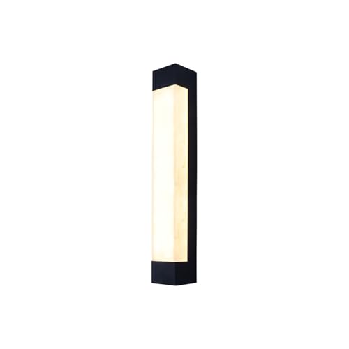Lampe de jardin inox et effet marbre 90cm, l'élégance contemporaine