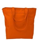Liberty Bags Large Tote Handbag With Zipper Closure - Orange